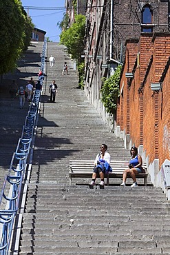 Montagne de Bueren stairway, Liege, Wallonia or Walloon Region, Belgium, Europe