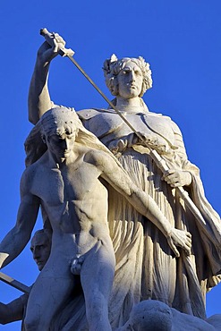 Statues, battle scene, detail view of the National Monument Vittorio Emanuele II, Rome, Lazio, Italy, Europe