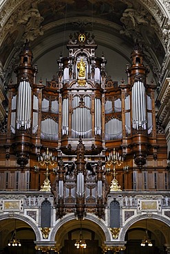 Sauer Organ with 7269 pipes, interior, Berlin Cathedral, Supreme Parish and Collegiate Church in Berlin, Museum Island, UNESCO World Heritage Site, Mitte district, Berlin, Germany, Europe