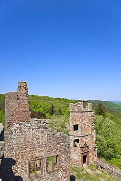 Madenburg castle ruins, Eschbach, German Wine Route, Suedliche Weinstrasse district, Pfalz, Rhineland-Palatinate, Germany, Europe