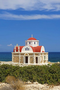 Church at Mirambellou Bay near Agios Nikolaos, Crete, Greece, Europe