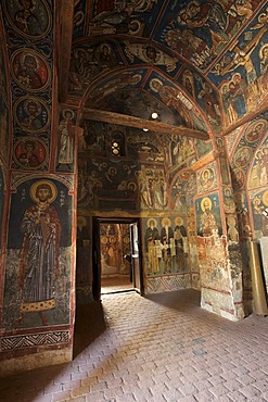 900-year-old wall paintings in the Greek Orthodox church Panagia Phorbiotissa, UNESCO World Heritage Church, Asinou, Troodos Mountains, Southern Cyprus, Cyprus