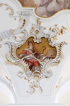 Wessobrunn stucco by Jakob Stiller, parish Church of the Assumption, Schongau, Pfaffenwinkel, Upper Bavaria, Bavaria, Germany, Europe