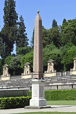 Obelisk in the Boboli Gardens in Florence, Tuscany, Italy, Europe