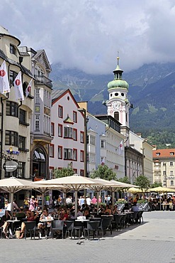 Maria-Theresien-Strasse street in the historic district of Innsbruck, Tyrol, Austria, Europe