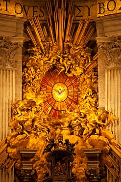 Bernini's Cathedra Petri in St. Peter's Basilica, Vatican City, Rome, Lazio, Italy, Europe