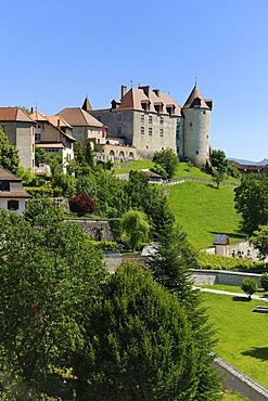 Chateau de Gruyeres castle, Gruyeres, Fribourg, Switzerland, Europe