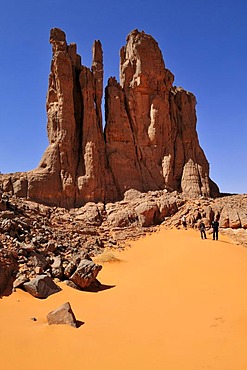 Sandstone rock formation, Tadrart, Tassili n'Ajjer National Park, Unesco World Heritage Site, Algeria, Sahara, North Africa