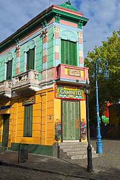 Colourful house, El Caminito street, La Boca district, Buenos Aires, Argentina, South America