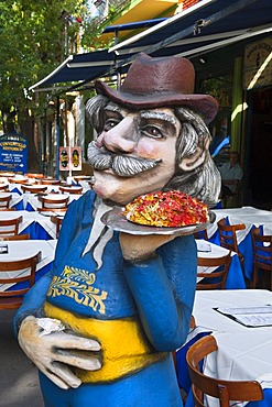 Staue of a waiter, El Caminito street, La Boca district, Buenos Aires, Argentina, South America