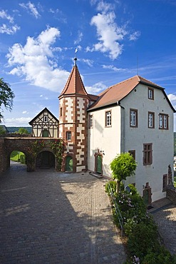 Kommandantenhaus or commander's house, Bergfeste Dilsberg castle, Dilsberg district, Neckargemuend, Naturpark Neckar-Odenwald nature park, Odenwald, Baden-Wuerttemberg, Germany, Europe