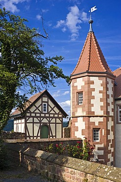 Kommandantenhaus or commander's house, Bergfeste Dilsberg castle, Dilsberg district, Neckargemuend, Naturpark Neckar-Odenwald nature park, Odenwald, Baden-Wuerttemberg, Germany, Europe