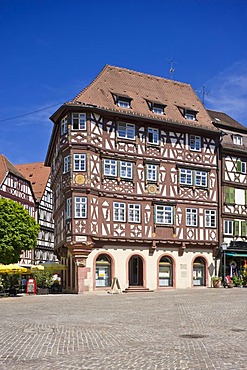 Palmsches or Palm'sches Haus half-timbered house, Mosbach, Odenwald, Rhein-Neckar-Kreis district, Baden-Wuerttemberg, Germany, Europe