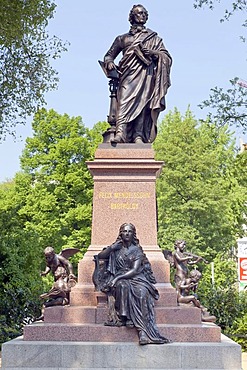 Felix Mendelssohn Bartholdy statue, Leipzig, Saxony, Germany, Europe