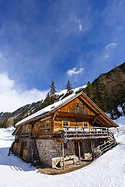 The Lercher Alm mountain hut in Oberwielenbach, Percha, Bruneck, Tyrol, South Tyrol, Italy, Europe