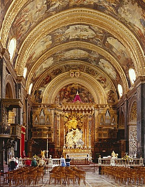 Interior, St. John's Cathedral, La Valletta, Malta, Europe