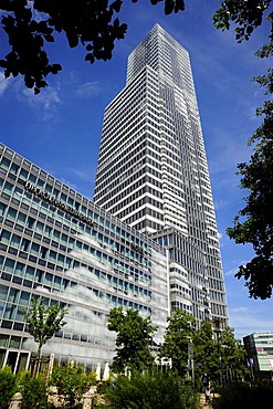 Koelnturm tower, modern architecture at Mediapark, Cologne, Rhineland, North Rhine-Westphalia, Germany, Europe