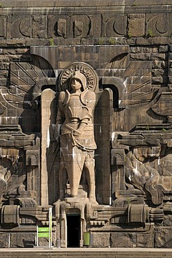 Figure of the Archangel Michael, Monument to the Battle of the Nations, Leipzig, Saxony, Germany, Europe