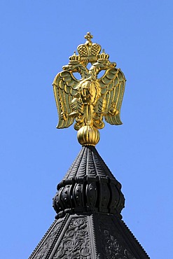 Golden double eagle, Russian Memorial Church, erected in memory of the fallen of the Battle of Leipzig in 1813, Saxony, Germany, Europe