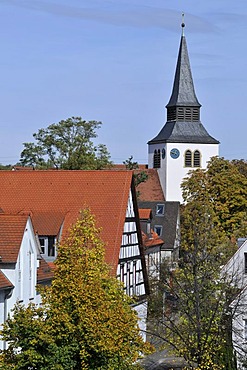 Alter Flecken with St. John's Church, Zuffenhausen district, Stuttgart, Baden-Wuerttemberg, Germany, Europe