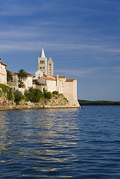 Bell towers of the churches of St. Mary and the St. Andrew's monastery, Rab, Rab island, Kvarner Gulf, Croatia, Europe