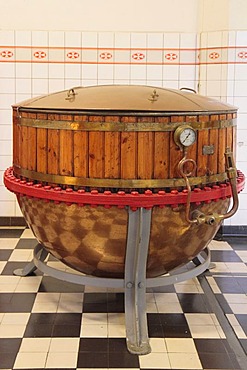 Old boiler or tank for the production of alcohol, Aalborg Akvavit spirits factory, Aalborg, North Jutland, Denmark, Europe