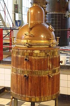 Old boiler or tank for the production of alcohol, Aalborg Akvavit spirits factory, Aalborg, North Jutland, Denmark, Europe