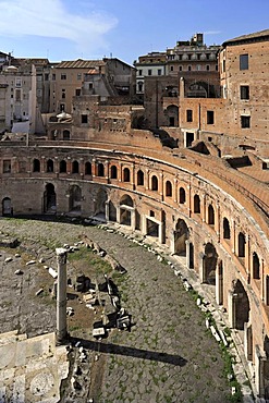 Trajan's Market with Tabernae or single room shops, Via Alessandrina, Via dei Fori Imperiali, Rome, Lazio, Italy, Europe