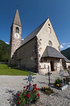 Santa Maddalena church, Villnoess or Funes valley, Dolomites, Trentino Alto Adige, South Tyrol, Italy, Europe