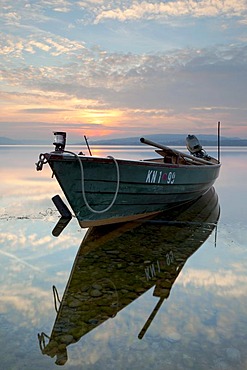 Fishing boat at the island of Reichenau, Baden-Wuerttemberg, Germany, Europe