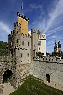 Schloss Stolzenfels Castle on the Rhine, Koblenz, UNESCO World Heritage Site, Upper Middle Rhine Valley, Rhineland-Palatinate, Germany, Europe