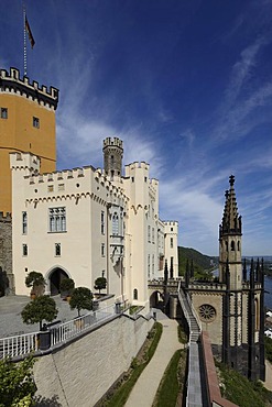 Schloss Stolzenfels Castle on the Rhine, Koblenz, UNESCO World Heritage Site, Upper Middle Rhine Valley, Rhineland-Palatinate, Germany, Europe