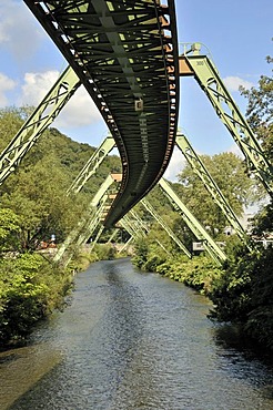 Supporting system, Wuppertal Floating Tram suspended monorail, Wuppertal, Bergisches Land region, North Rhine-Westphalia, Germany, Europe