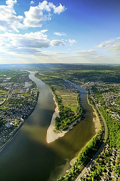 Aerial view, Rhine Valley near Koblenz, Urbar, Rhineland-Palatinate, Germany, Europe