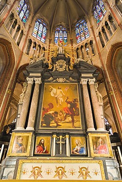 Interior, St Salvator's Cathedral, Sint-Salvator Cathedral, Bruges, Brugge, West Flanders, Flemish Region, Belgium, Europe