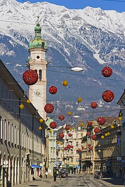 Maria Theresien Strasse street with Servitenkirche church, Innsbruck, Tyrol, Austria, Europe