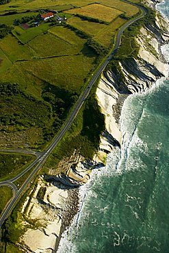Aerial view of the coast near St Jean de Luz, France