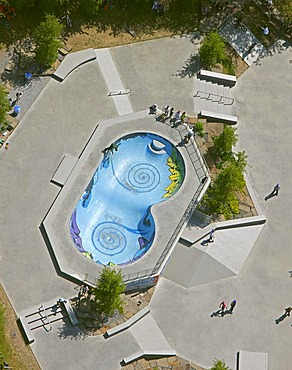 Aerial view, Landesgartenschau Country Garden Exhibition Hemer, Maerkischer Kreis district, Sauerland region, North Rhine-Westphalia, Germany, Europe