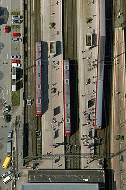 Aerial view, tram station, central station, Koenigswall, Dortmund, Ruhrgebiet region, North Rhine-Westphalia, Germany, Europe