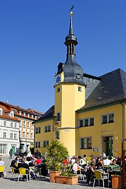 Market square with town hall, Apolda, Thuringia, Germany, Europe