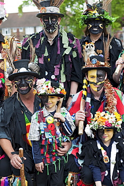 Morris Dancers at the Annual Sweeps Festival, Rochester, Kent, England, United Kingdom, Europe