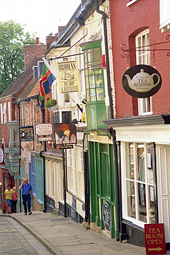 Shops in Steep Hill, Lincoln, Lincolnshire, England, United Kingdom, Europe