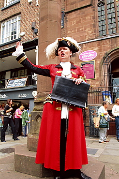 Town Crier, Chester, Cheshire, England, United Kingdom, Europe