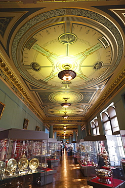 Silver display in the Whiteley Galleries, Victoria and Albert Museum, London, England, United Kingdom, Europe