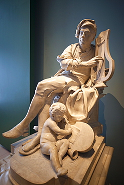 Statue of George Frideric Handel carved by Louis-Francois Roubiliac, Victoria and Albert Museum, London, England, United Kingdom, Europe