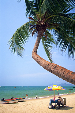 Beach scene at Tianya-Haijiao Tourist Zone, Sanya, Hainan Island, China, Asia