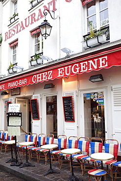 Restaurant facade, Montmartre, Paris, France, Europe