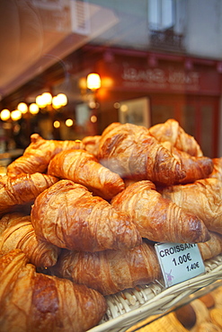 Croissant Display in patisserie shop, Paris, France, Europe