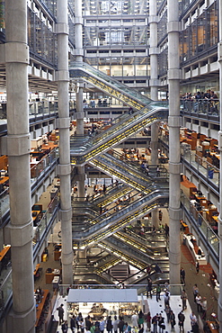 Interior of Lloyds Insurance Building, City of London, London, England, United Kingdom, Europe