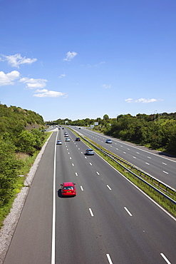 Light traffic on motorway, Wales, United Kingdom, Europe